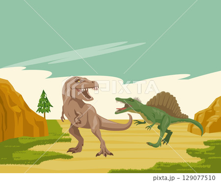 恐竜時代のイメージイラスト 129077510