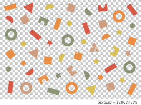 Cute autumn-colored graphic material Cute autumn-colored graphic material 129077579