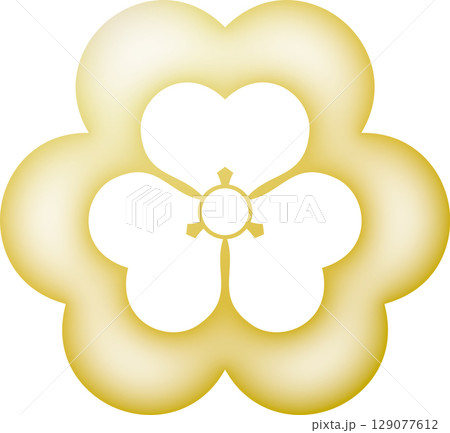 家紋　太陰片喰【金色】 129077612