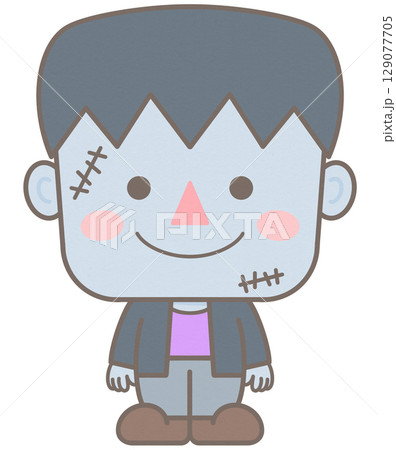 Cute happy halloween element zombie boy 129077705