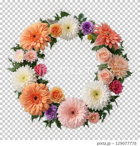 Beautiful flower wreath 129077778