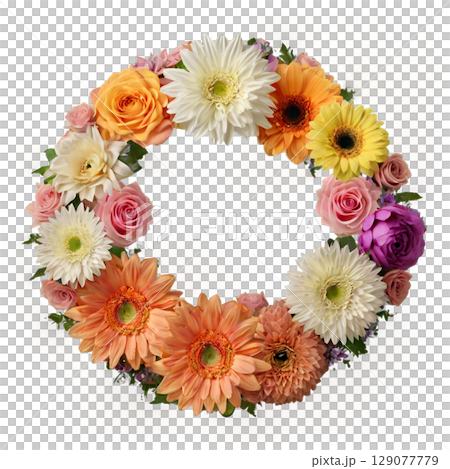 Beautiful flower wreath 129077779
