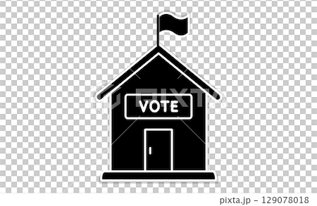 A simple icon symbolizing a polling station 129078018