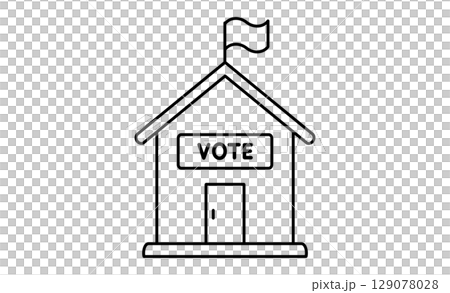 象徵投票站的簡單圖標 129078028
