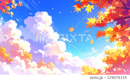 紅葉　風景　生成AI　背景 129078154