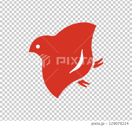 新年賀卡鳥印章圖標 129078224