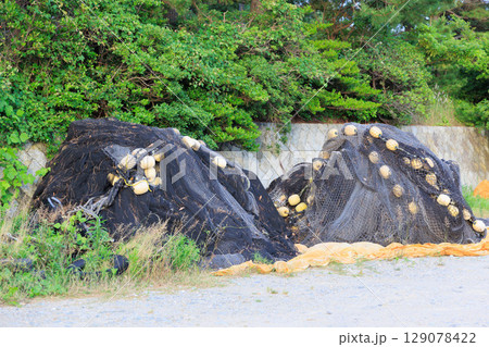 竹野川と漁業網 竹野川と漁業網 129078422