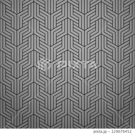 Abstract geometric pattern with stripes, lines. Seamless vector background. Gray and black ornament. Simple lattice graphic design 129078452