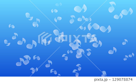 音符形の泡の背景_16:9/4Kサイズ 音符形の泡の背景_16:9/4Kサイズ 129078874