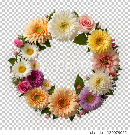 Beautiful flower wreath 129079035