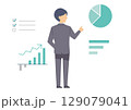データ分析するビジネスマンのイメージイラスト 129079041
