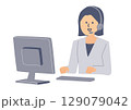 顧客対応する女性のイラスト 129079042