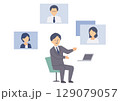 オンライン会議のイメージイラスト 129079057