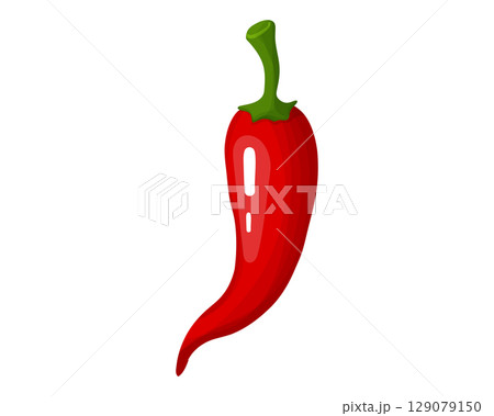 Pepper Spicy chili pepper level scale icon, label. Traditional Mexican, Chinese, asian spicy levels. mild, spicy, hot. Chili pepper red outline icon 129079150