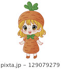 Chibi Girl in Carrot Costume 129079279