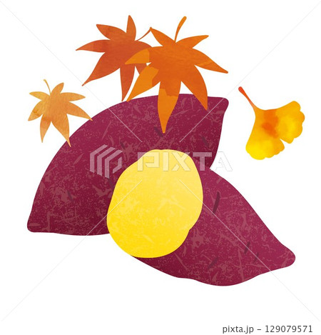 さつまいものカットイラスト さつまいものカットイラスト 129079571