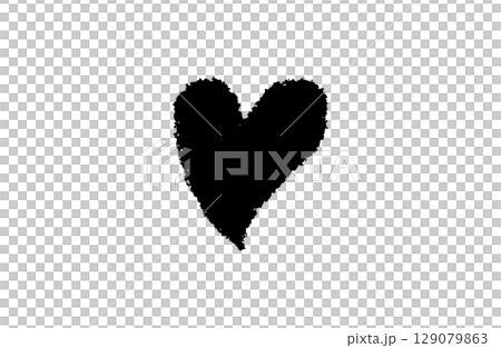 Hand-drawn heart black and white (transparent background) Hand-drawn heart black and white (transparent background) 129079863