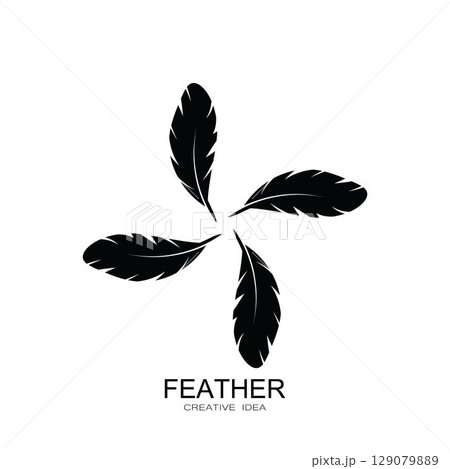 Feather logo vector template Feather logo vector template 129079889