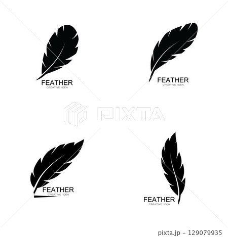 Feather logo vector template Feather logo vector template 129079935