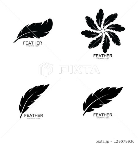 Feather logo vector template Feather logo vector template 129079936