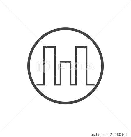 Modern City skyline vector icon background 129080101