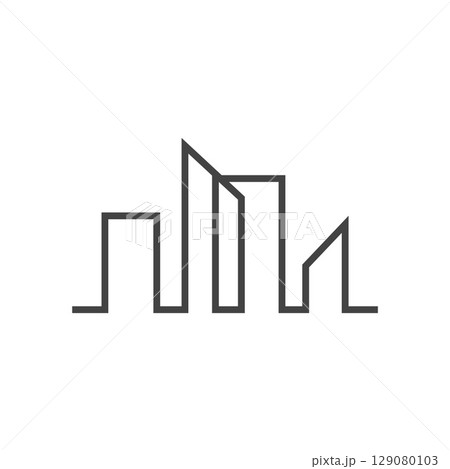 Modern City skyline vector icon background 129080103
