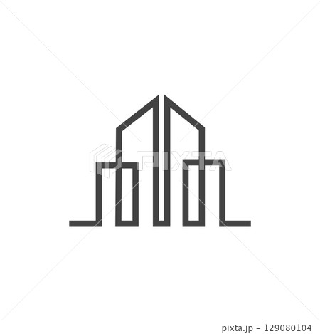 Modern City skyline vector icon background 129080104