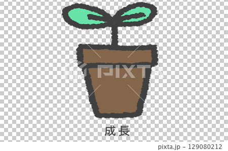 成長する植物のアイコンイラスト 129080212