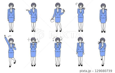 スーツのOLさんセット（シンプル） 129080739