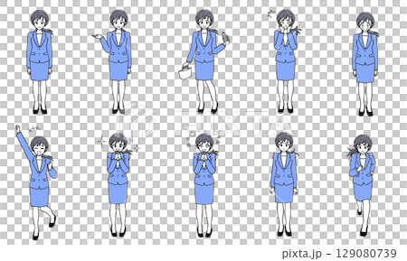 スーツのOLさんセット（シンプル） 129080739