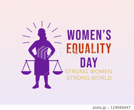 women's equality day standing woman with scales 129080847