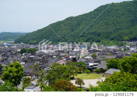 兵庫　出石　出石城　稲荷曲輪跡から見た出石町並み（拡大、初夏） 129081179