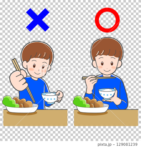 Dining etiquette: How to hold chopsticks and bowls Dining etiquette: How to hold chopsticks and bowls 129081239