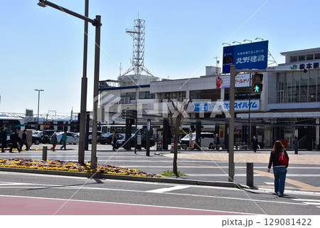 長野県 JR松本駅お城口(東口)と駅前風景 長野県 JR松本駅お城口(東口)と駅前風景 129081422