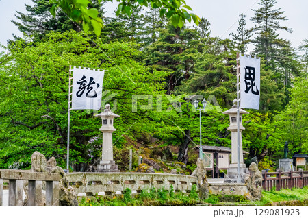 山形 上杉神社　軍旗の翻る参道 129081923