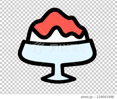 Strawberry shaved ice icon 129081996