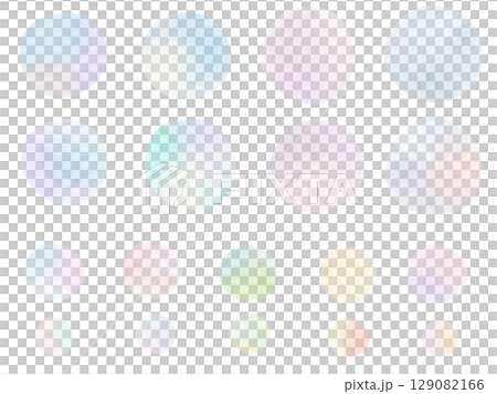 カラフルな水彩テクスチャの丸・円：フレーム素材セット 129082166