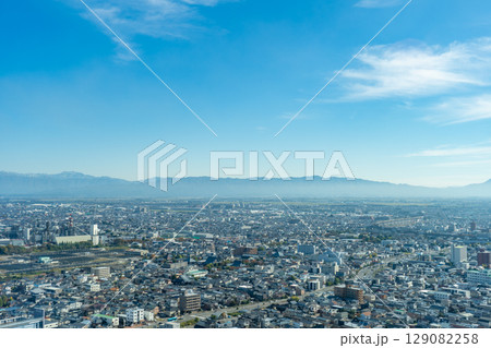 新潟県新潟市 朱鷺メッセBefcoばかうけ展望室からの景色(東側) 新潟県新潟市 朱鷺メッセBefcoばかうけ展望室からの景色(東側) 129082258
