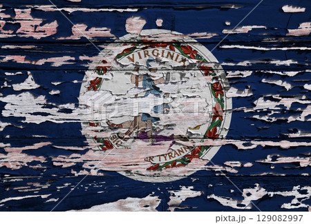 Flag of Virginia painted on a board 129082997