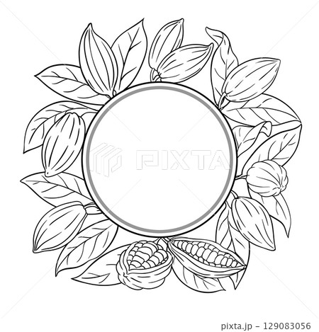 Cocoa Branch Outline Round Frame 129083056
