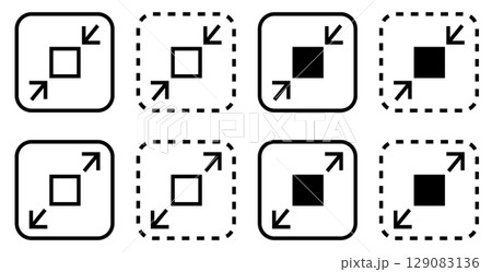 サイズ拡大縮小のアイコンイラストセット 129083136