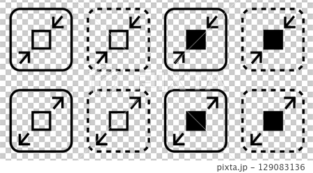 サイズ拡大縮小のアイコンイラストセット 129083136