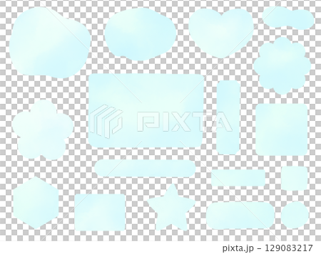 Cute frame set, watercolor, pale blue 129083217