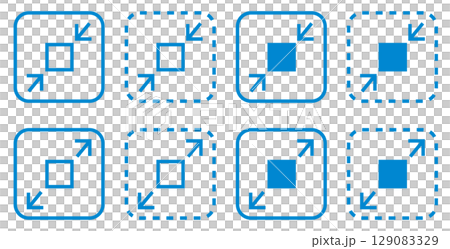 Size enlargement/reduction icon illustration set 129083329