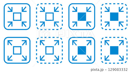 サイズ拡大縮小のアイコンイラストセット 129083332