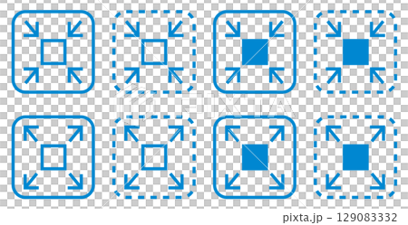 サイズ拡大縮小のアイコンイラストセット 129083332