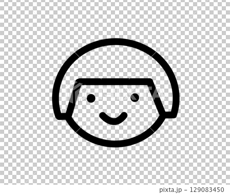 Bobbed hair girl icon Bobbed hair girl icon 129083450