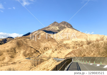 由布岳と冬枯れの草原 由布岳と冬枯れの草原 129083521