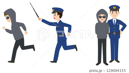 警察官全身横向きその2 129084155