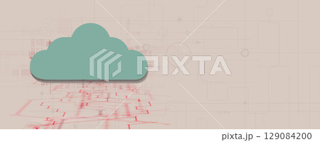 Cloud futuristic concept technology background and network security 129084200